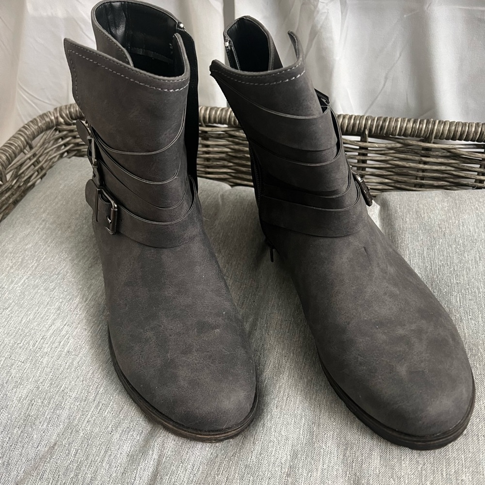 Grey ankle boots